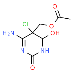 ChemSpider 2D Image | (4-Amino-5-chloro-6-hydroxy-2-oxo-1,2,5,6-tetrahydro-5-pyrimidinyl)methyl acetate | C7H10ClN3O4