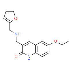 ChemSpider 2D Image | 6-Ethoxy-3-(((furan-2-ylmethyl)amino)methyl)quinolin-2-ol | C17H18N2O3