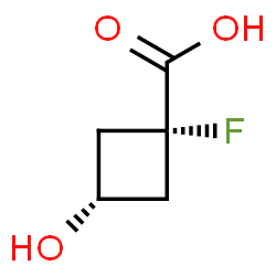 ChemSpider 2D Image | cis-1-Fluoro-3-hydroxycyclobutanecarboxylic acid | C5H7FO3