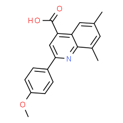 ChemSpider 2D Image | 2-(4-Methoxyphenyl)-6,8-dimethyl-4-quinolinecarboxylic acid | C19H17NO3