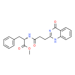 ChemSpider 2D Image | Methyl N-[3-(4-oxo-1,4-dihydro-2-quinazolinyl)propanoyl]-L-phenylalaninate | C21H21N3O4