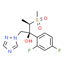 ChemSpider 2D Image | (2S,3R)-2-(2,4-Difluorophenyl)-3-(methylsulfonyl)-1-(1H-1,2,4-triazol-1-yl)-2-butanol | C13H15F2N3O3S