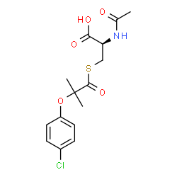 ChemSpider 2D Image | N-Acetyl-S-[2-(4-chlorophenoxy)-2-methylpropanoyl]-L-cysteine | C15H18ClNO5S