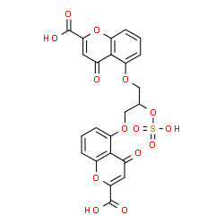 ChemSpider 2D Image | 5,5'-{[2-(Sulfooxy)-1,3-propanediyl]bis(oxy)}bis(4-oxo-4H-chromene-2-carboxylic acid) | C23H16O14S