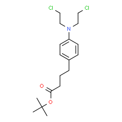 ChemSpider 2D Image | 1,1-dimethylethyl 4-(bis(2-chloroethyl)amino)benzenebutanoate | C18H27Cl2NO2