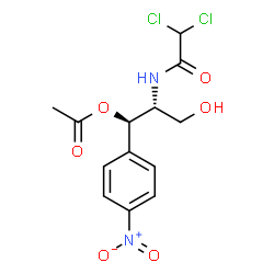 ChemSpider 2D Image | (1R,2R)-2-[(Dichloroacetyl)amino]-3-hydroxy-1-(4-nitrophenyl)propyl acetate | C13H14Cl2N2O6