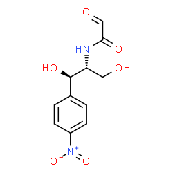 ChemSpider 2D Image | N-[(1R,2R)-1,3-Dihydroxy-1-(4-nitrophenyl)-2-propanyl]-2-oxoacetamide | C11H12N2O6