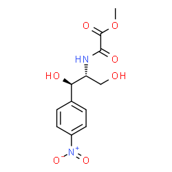 ChemSpider 2D Image | Methyl {[(1R,2R)-1,3-dihydroxy-1-(4-nitrophenyl)-2-propanyl]amino}(oxo)acetate | C12H14N2O7