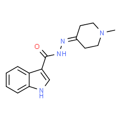 ChemSpider 2D Image | N'-(1-Methyl-4-piperidinylidene)-1H-indole-3-carbohydrazide | C15H18N4O