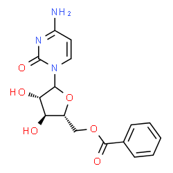 ChemSpider 2D Image | 4-Amino-1-(5-O-benzoyl-D-arabinofuranosyl)-2(1H)-pyrimidinone | C16H17N3O6
