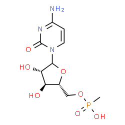 ChemSpider 2D Image | 4-Amino-1-{5-O-[hydroxy(methyl)phosphoryl]-D-arabinofuranosyl}-2(1H)-pyrimidinone | C10H16N3O7P