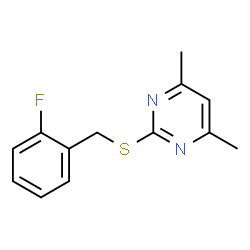 ChemSpider 2D Image | 2-[(2-Fluorobenzyl)sulfanyl]-4,6-dimethylpyrimidine | C13H13FN2S