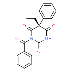 ChemSpider 2D Image | (5R)-1-Benzoyl-5-ethyl-5-phenyl-2,4,6(1H,3H,5H)-pyrimidinetrione | C19H16N2O4