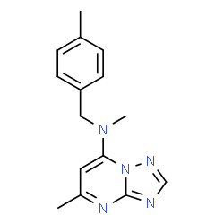 ChemSpider 2D Image | N,5-Dimethyl-N-(4-methylbenzyl)[1,2,4]triazolo[1,5-a]pyrimidin-7-amine | C15H17N5