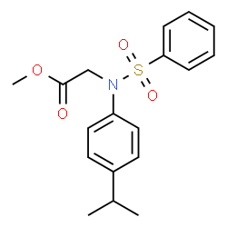 ChemSpider 2D Image | Methyl N-(4-isopropylphenyl)-N-(phenylsulfonyl)glycinate | C18H21NO4S