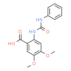 ChemSpider 2D Image | 4,5-Dimethoxy-2-[(phenylcarbamoyl)amino]benzoic acid | C16H16N2O5
