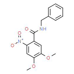 ChemSpider 2D Image | N-Benzyl-4,5-dimethoxy-2-nitrobenzamide | C16H16N2O5