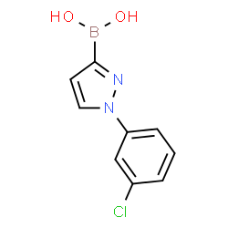 ChemSpider 2D Image | [1-(3-Chlorophenyl)-1H-pyrazol-3-yl]boronic acid | C9H8BClN2O2
