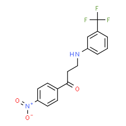 ChemSpider 2D Image | 1-(4-Nitrophenyl)-3-{[3-(trifluoromethyl)phenyl]amino}-1-propanone | C16H13F3N2O3