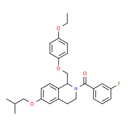ChemSpider 2D Image | {1-[(4-Ethoxyphenoxy)methyl]-6-isobutoxy-3,4-dihydro-2(1H)-isoquinolinyl}(3-fluorophenyl)methanone | C29H32FNO4