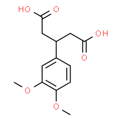 ChemSpider 2D Image | 3-(3,4-Dimethoxyphenyl)pentanedioic acid | C13H16O6
