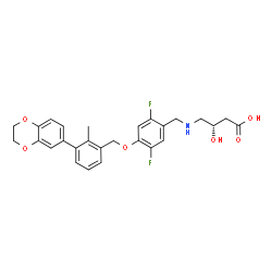 ChemSpider 2D Image | (3S)-4-[(4-{[3-(2,3-Dihydro-1,4-benzodioxin-6-yl)-2-methylbenzyl]oxy}-2,5-difluorobenzyl)amino]-3-hydroxybutanoic acid | C27H27F2NO6