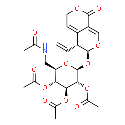 ChemSpider 2D Image | (5R,6S)-1-Oxo-5-vinyl-5,6-dihydro-1H,3H-pyrano[3,4-c]pyran-6-yl 6-acetamido-2,3,4-tri-O-acetyl-6-deoxy-beta-D-glucopyranoside | C24H29NO12