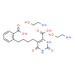 ChemSpider 2D Image | 5-[4-(2-Carboxyphenyl)butyl]-2,6-dioxo-1,2,3,6-tetrahydro-4-pyrimidinecarboxylic acid - 2-aminoethanol (1:2) | C20H30N4O8