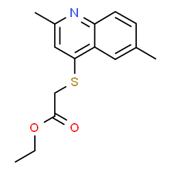 ChemSpider 2D Image | Ethyl [(2,6-dimethyl-4-quinolinyl)sulfanyl]acetate | C15H17NO2S