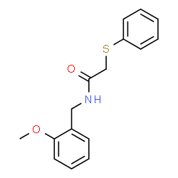 ChemSpider 2D Image | N-(2-Methoxybenzyl)-2-(phenylsulfanyl)acetamide | C16H17NO2S