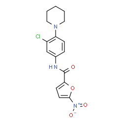 ChemSpider 2D Image | N-[3-Chloro-4-(1-piperidinyl)phenyl]-5-nitro-2-furamide | C16H16ClN3O4
