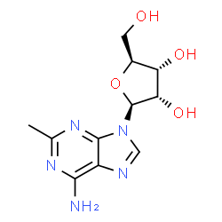 ChemSpider 2D Image | 2-Methyl-9-(beta-L-ribofuranosyl)-9H-purin-6-amine | C11H15N5O4