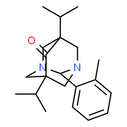 ChemSpider 2D Image | 5,7-Diisopropyl-2-(2-methylphenyl)-1,3-diazatricyclo[3.3.1.1~3,7~]decan-6-one | C21H30N2O