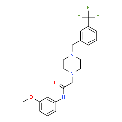 ChemSpider 2D Image | N-(3-Methoxyphenyl)-2-{4-[3-(trifluoromethyl)benzyl]-1-piperazinyl}acetamide | C21H24F3N3O2