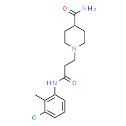 ChemSpider 2D Image | 1-{3-[(3-Chloro-2-methylphenyl)amino]-3-oxopropyl}-4-piperidinecarboxamide | C16H22ClN3O2