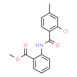 ChemSpider 2D Image | Methyl 2-[(2-chloro-4-methylbenzoyl)amino]benzoate | C16H14ClNO3