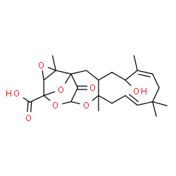ChemSpider 2D Image | (6Z,10E)-5-Hydroxy-6,9,9,13,20-pentamethyl-21-oxo-14,16,19,22-tetraoxapentacyclo[13.5.1.1~1,17~.0~3,13~.0~18,20~]docosa-6,10-diene-17-carboxylic acid | C24H32O8
