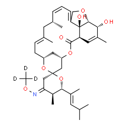 ChemSpider 2D Image | (1'R,2R,4E,4'S,5S,6S,8'R,10'E,13'R,14'Z,20'R,21'R,24'S)-21',24'-Dihydroxy-5,11',13',22'-tetramethyl-4-{[(~2~H_3_)methyloxy]imino}-6-[(2E)-4-methyl-2-penten-2-yl]-3,4,5,6-tetrahydro-2'H-spiro[pyran-2,6
'-[3,7,19]trioxatetracyclo[15.6.1.1~4,8~.0~20,24~]pentacosa[10,14,16,22]tetraen]-2'-one | C37H50D3NO8