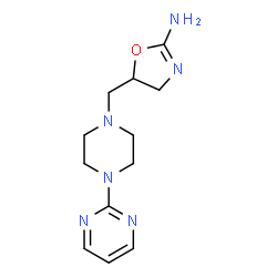 ChemSpider 2D Image | 5-{[4-(2-Pyrimidinyl)-1-piperazinyl]methyl}-4,5-dihydro-1,3-oxazol-2-amine | C12H18N6O