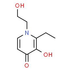ChemSpider 2D Image | 2-Ethyl-3-hydroxy-1-(2-hydroxyethyl)-4(1H)-pyridinone | C9H13NO3