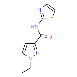 ChemSpider 2D Image | 1-Ethyl-N-(1,3-thiazol-2-yl)-1H-pyrazole-3-carboxamide | C9H10N4OS