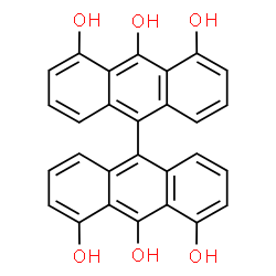 ChemSpider 2D Image | 9,9'-Bianthracene-4,4',5,5',10,10'-hexol | C28H18O6