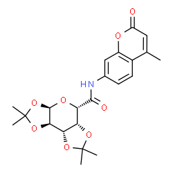ChemSpider 2D Image | (3aR,5S,5aR,8aS,8bR)-2,2,7,7-Tetramethyl-N-(4-methyl-2-oxo-2H-chromen-7-yl)tetrahydro-3aH-bis[1,3]dioxolo[4,5-b:4',5'-d]pyran-5-carboxamide | C22H25NO8