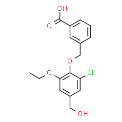 ChemSpider 2D Image | 3-{[2-Chloro-6-ethoxy-4-(hydroxymethyl)phenoxy]methyl}benzoic acid | C17H17ClO5