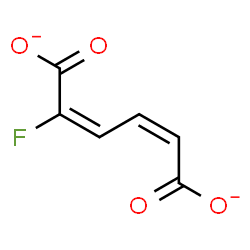 ChemSpider 2D Image | (2E,4Z)-2-Fluoro-2,4-hexadienedioate | C6H3FO4