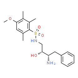 ChemSpider 2D Image | N-[(2R,3S)-3-Amino-2-hydroxy-4-phenylbutyl]-4-methoxy-2,3,6-trimethylbenzenesulfonamide | C20H28N2O4S