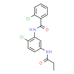 ChemSpider 2D Image | 2-Chloro-N-[2-chloro-5-(propionylamino)phenyl]benzamide | C16H14Cl2N2O2