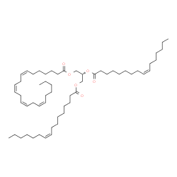 ChemSpider 2D Image | (2R)-2,3-Bis[(9Z)-9-hexadecenoyloxy]propyl (7Z,10Z,13Z,16Z)-7,10,13,16-docosatetraenoate | C57H98O6