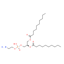 ChemSpider 2D Image | (2R)-3-{[(2-Aminoethoxy)(hydroxy)phosphoryl]oxy}-2-(decanoyloxy)propyl decanoate | C25H50NO8P