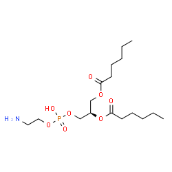 ChemSpider 2D Image | (2R)-3-{[(2-Aminoethoxy)(hydroxy)phosphoryl]oxy}-2-(hexanoyloxy)propyl hexanoate | C17H34NO8P